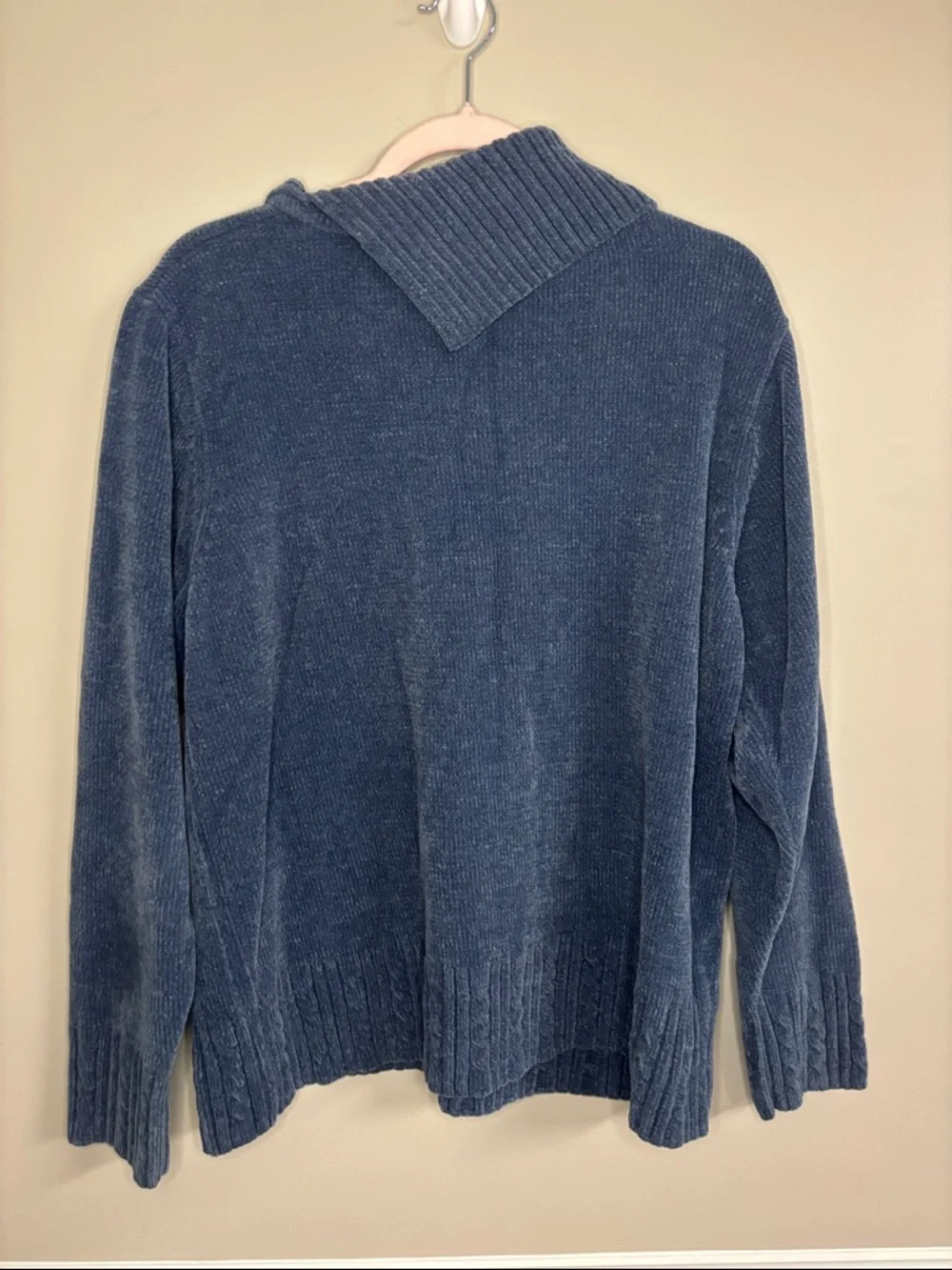 Studio Works Navy Ribbed Funnel Neck Sweater - Picture 3 of 3